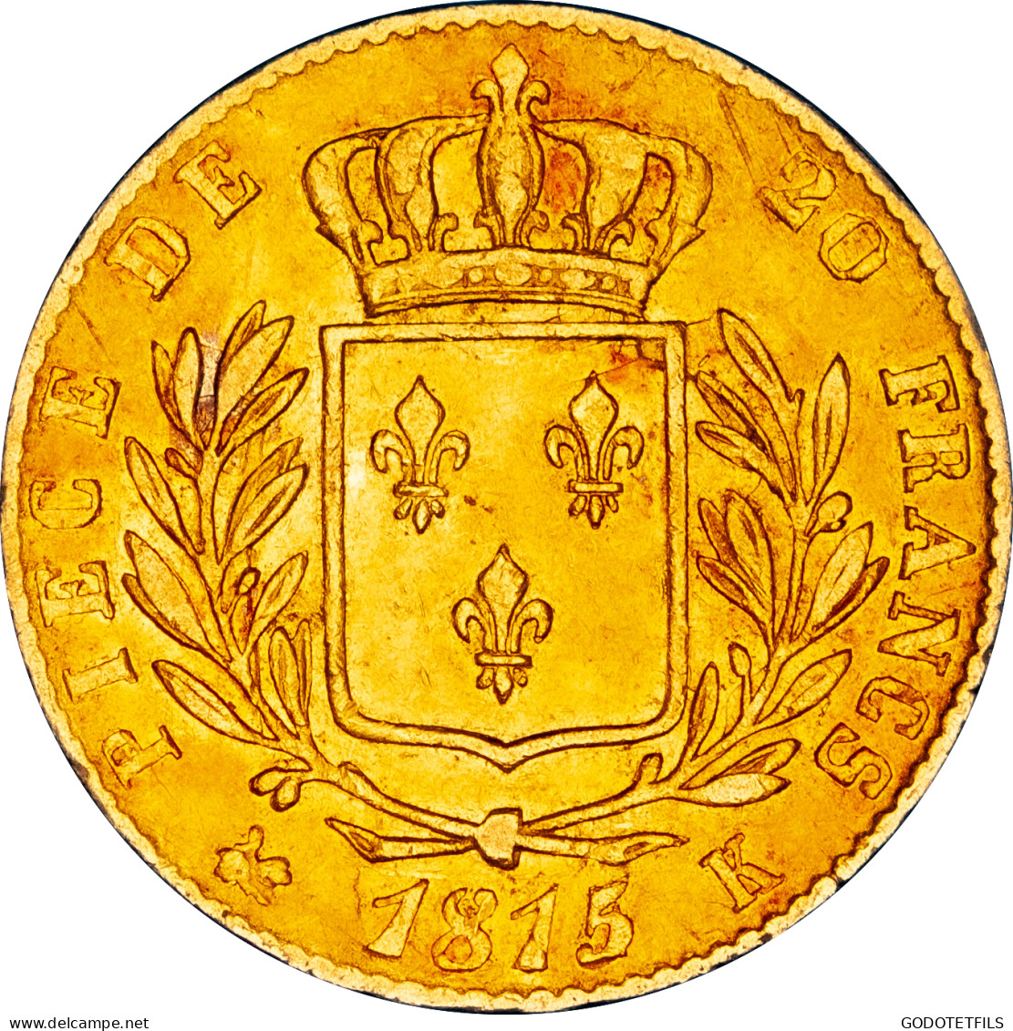 20 Francs Or Louis XVIII 1815 Bordeaux - 20 Francs (gold)