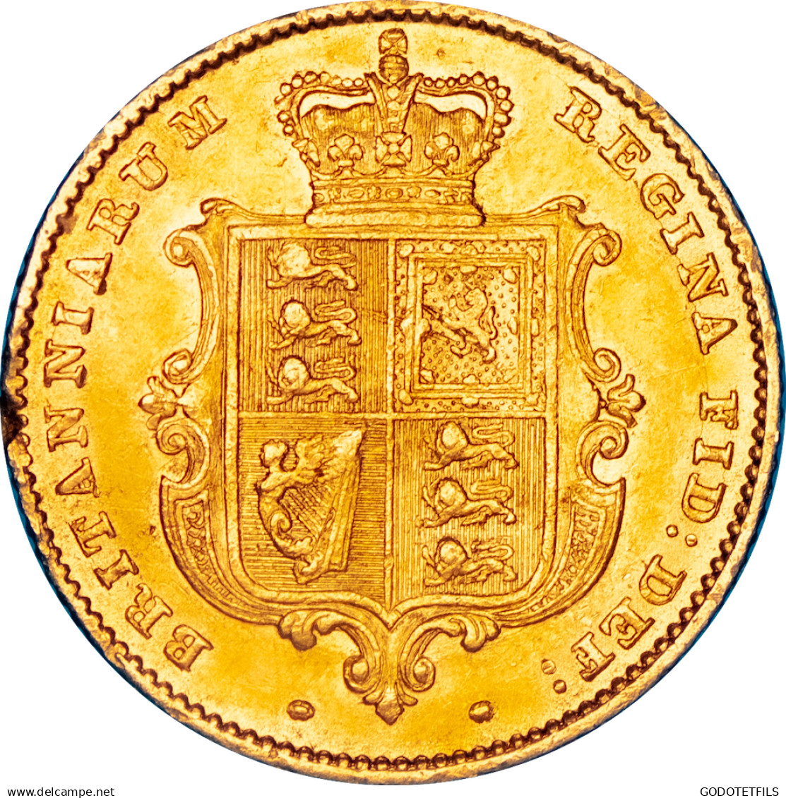 Royaume-Uni 1/2 Souverain Victoria Buste Jeune Et Armoiries 1853 - 1/2 Sovereign