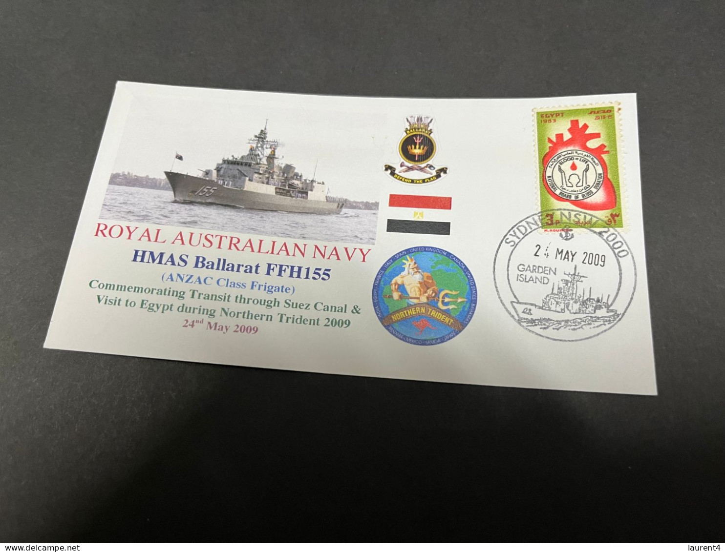 6-7-2023 (1 S 29) Royal Australian Navy Warship - HMAS Ballarat FFH 155 (Exercise Northern Trident 09 - Suez Canal) - Altri & Non Classificati
