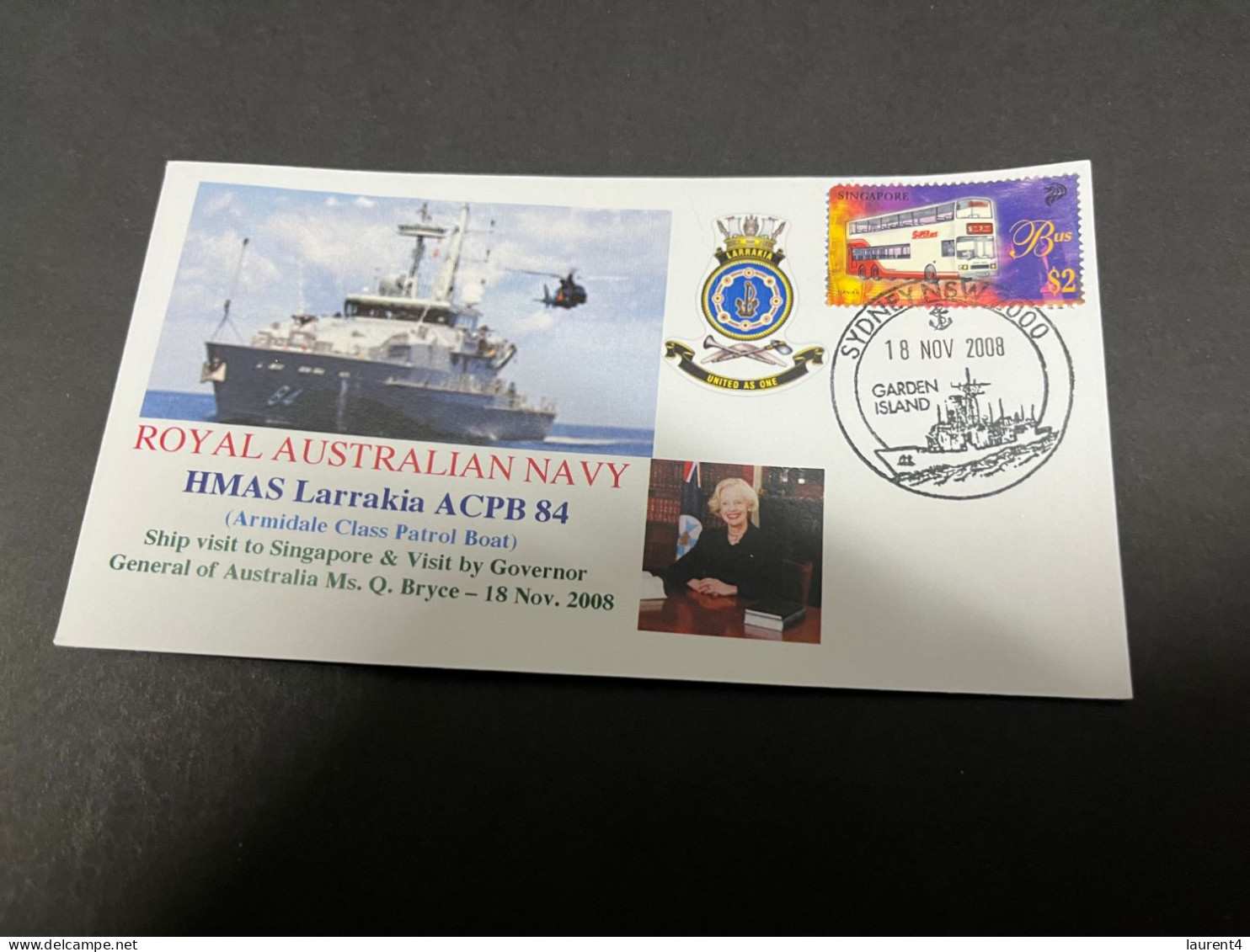 6-7-2023 (1 S 29) Royal Australian Navy Warship - HMAS Larralia ACPB 84 (visit To Singapore & Governor Ms Q. Bryce) - Altri & Non Classificati