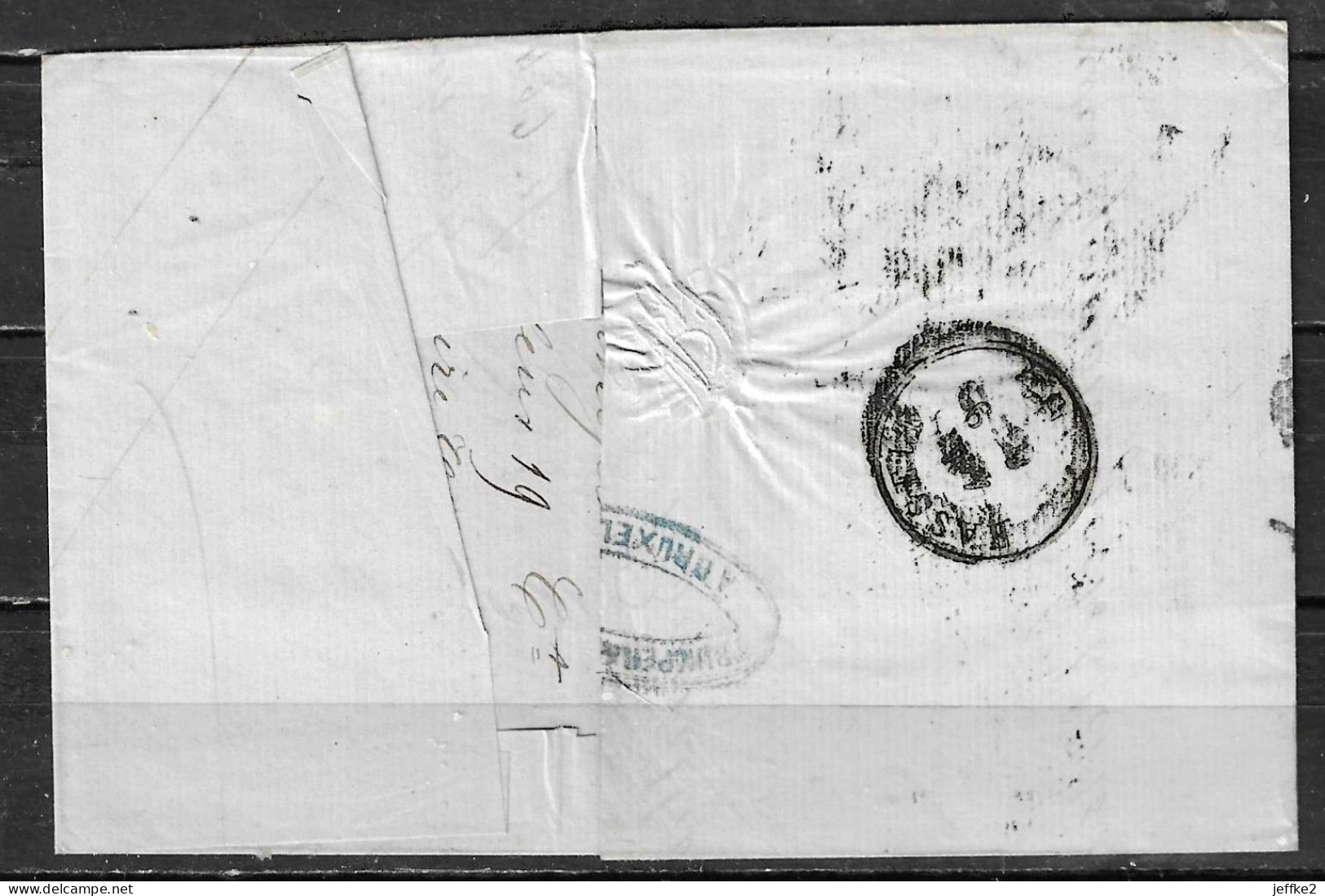 Lettre De 1861 De Bruxelles Pour Hasselt - LOOK!!!! - Balkstempels: Ontvangerijen