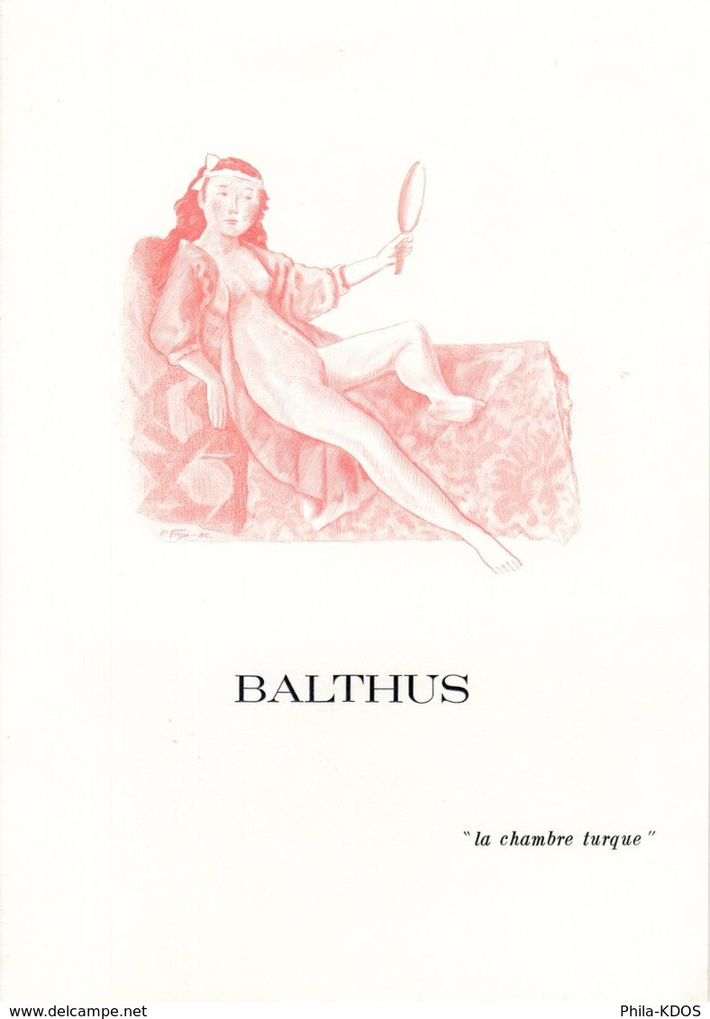 " LA CHAMBRE TURQUE De BALTHUS " Sur Encart 1er Jour En Soie De 1982. N° YT 2245. Parfait état. - Naakt