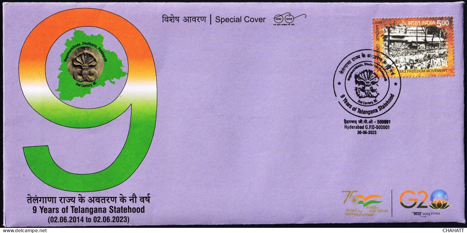 BUDDHISM-BUDDHIST HERITAGE IN TELANGANA STATE-INDIA- SPECIAL COVER -BX4-16 - Bouddhisme