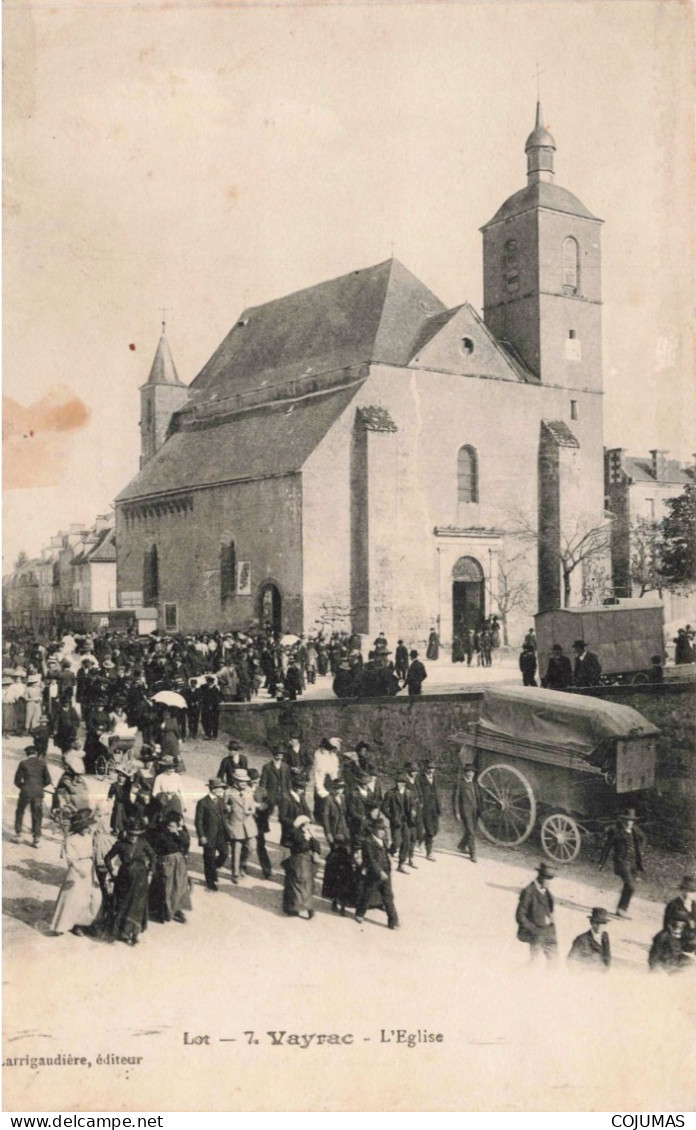 46 - VAYRAC - S19174 - L'Eglise - Convoi Mortuaire ? - Pli - Vayrac