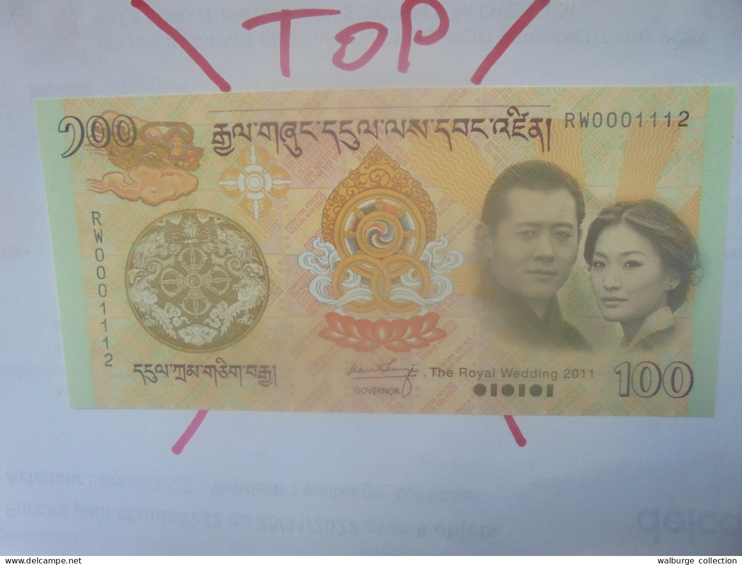 BHUTAN 100 Ngultrum  2011 "Royal Wedding" Neuf (B.29) - Bhoutan