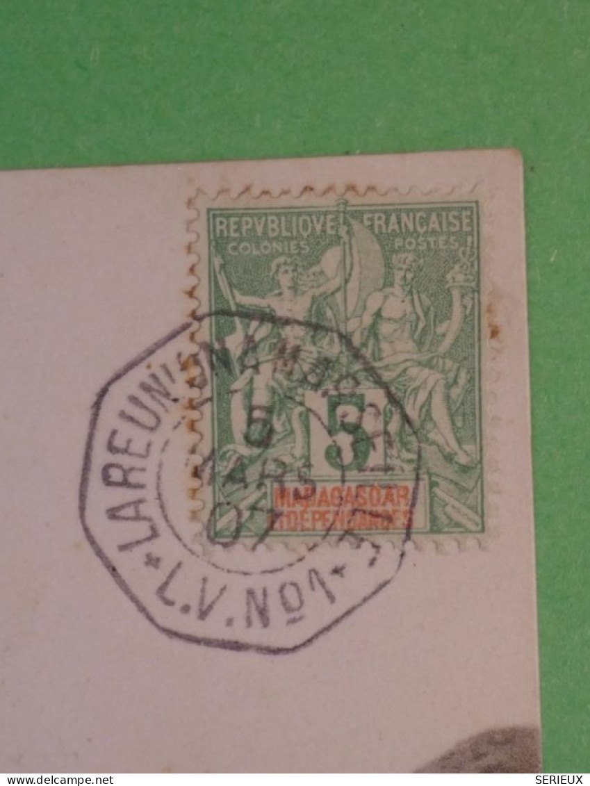 BV6  LA REUNION  BELLE  CARTE  MARITIME   1907 REUNION MARSEILLE +TAMATAVE    +AFF. PLAISANT+ - Briefe U. Dokumente