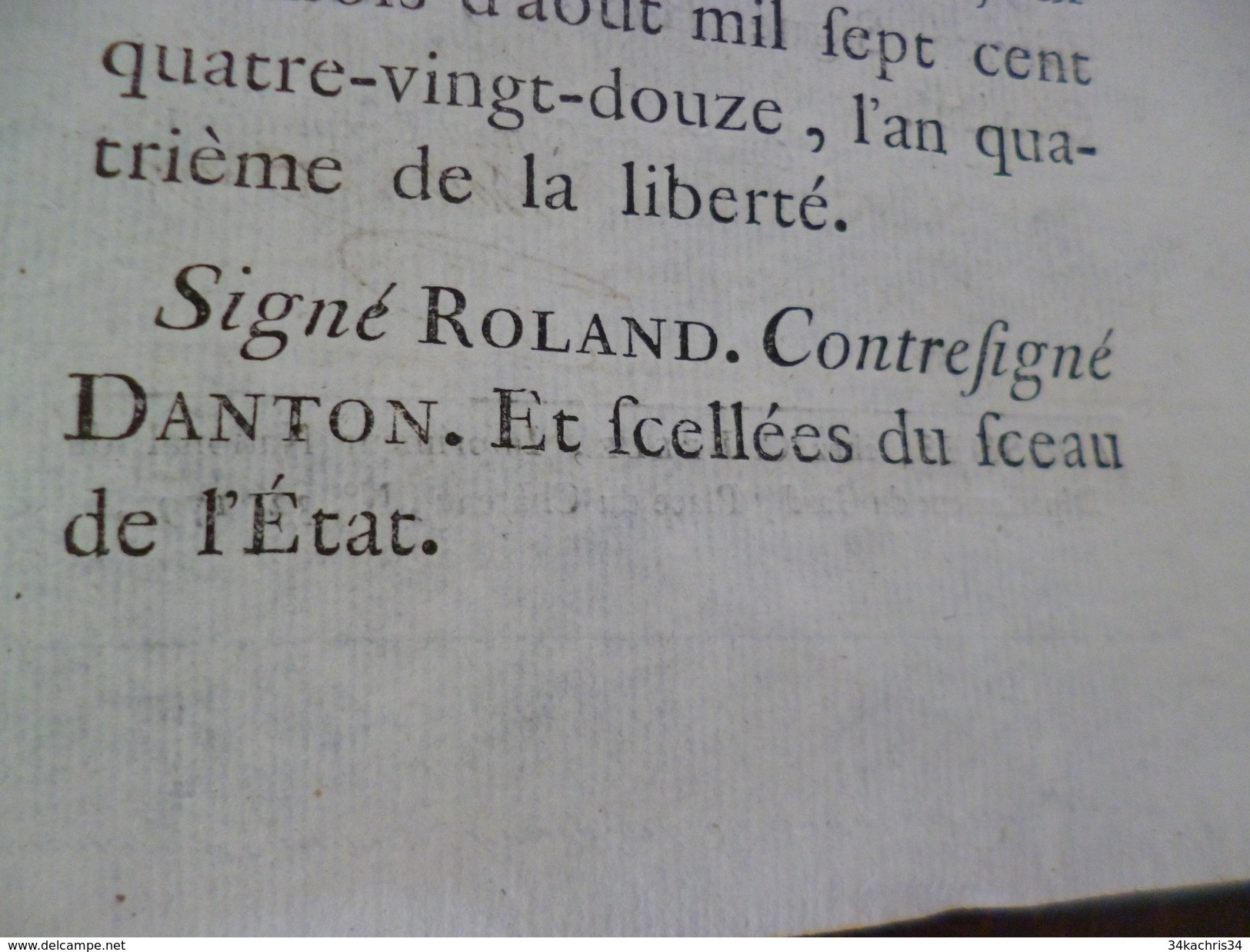 Loi  Paris 14/08/1792 Révolution Serment De Fidélité à La Nation."Je Jure...." Signé Danton Pour Le Gard Nîmes - Décrets & Lois