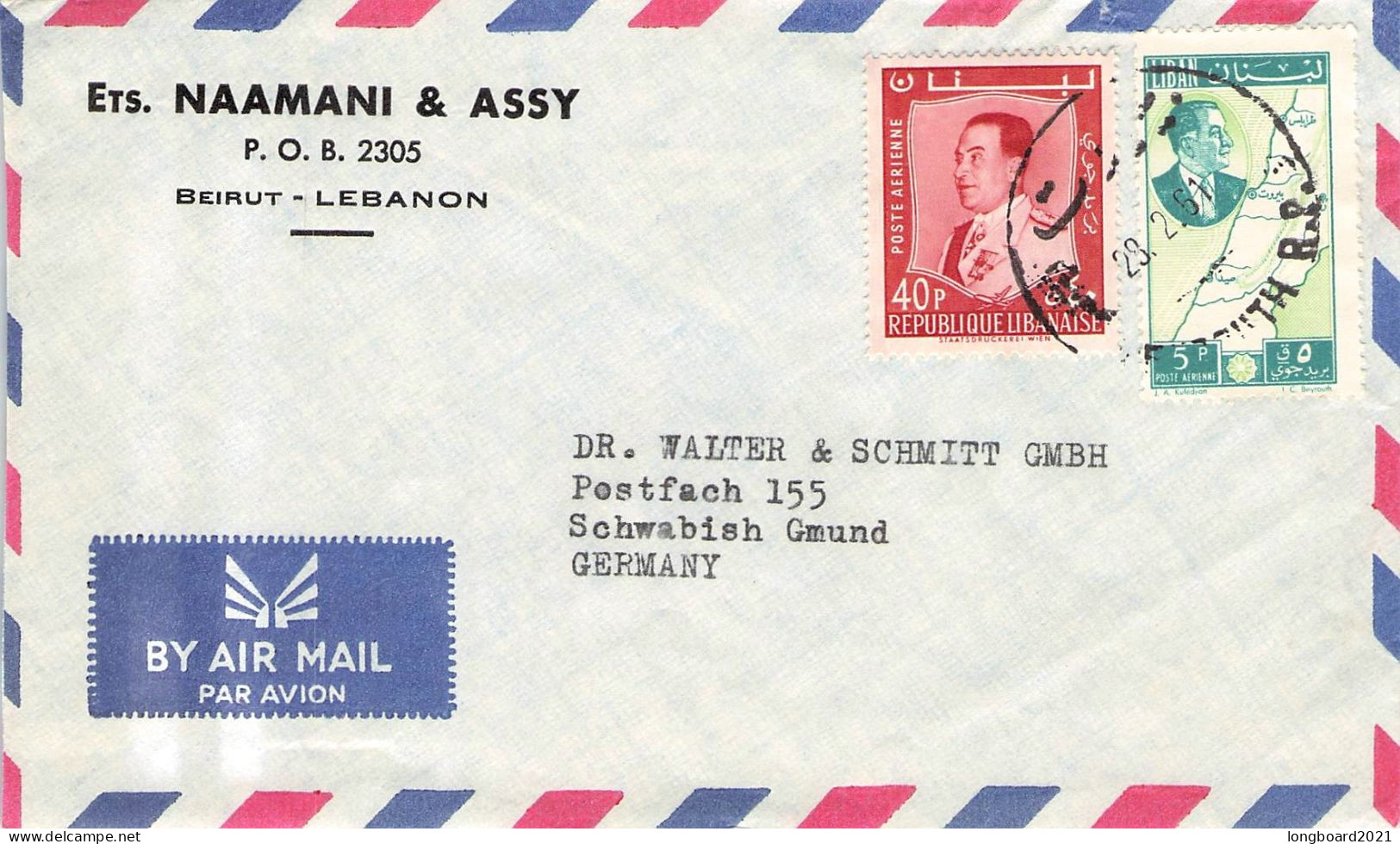 LEBANON - AIR MAIL 1961 > SCHWÄBISCH GMÜND/DE / *387 - Lebanon