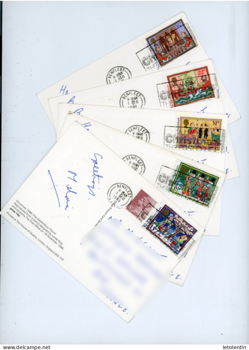 GRANDE BRETAGNE - NOEL - CARTE MAXIMUM - N° Yvert 1247/1251 - Maximum Cards