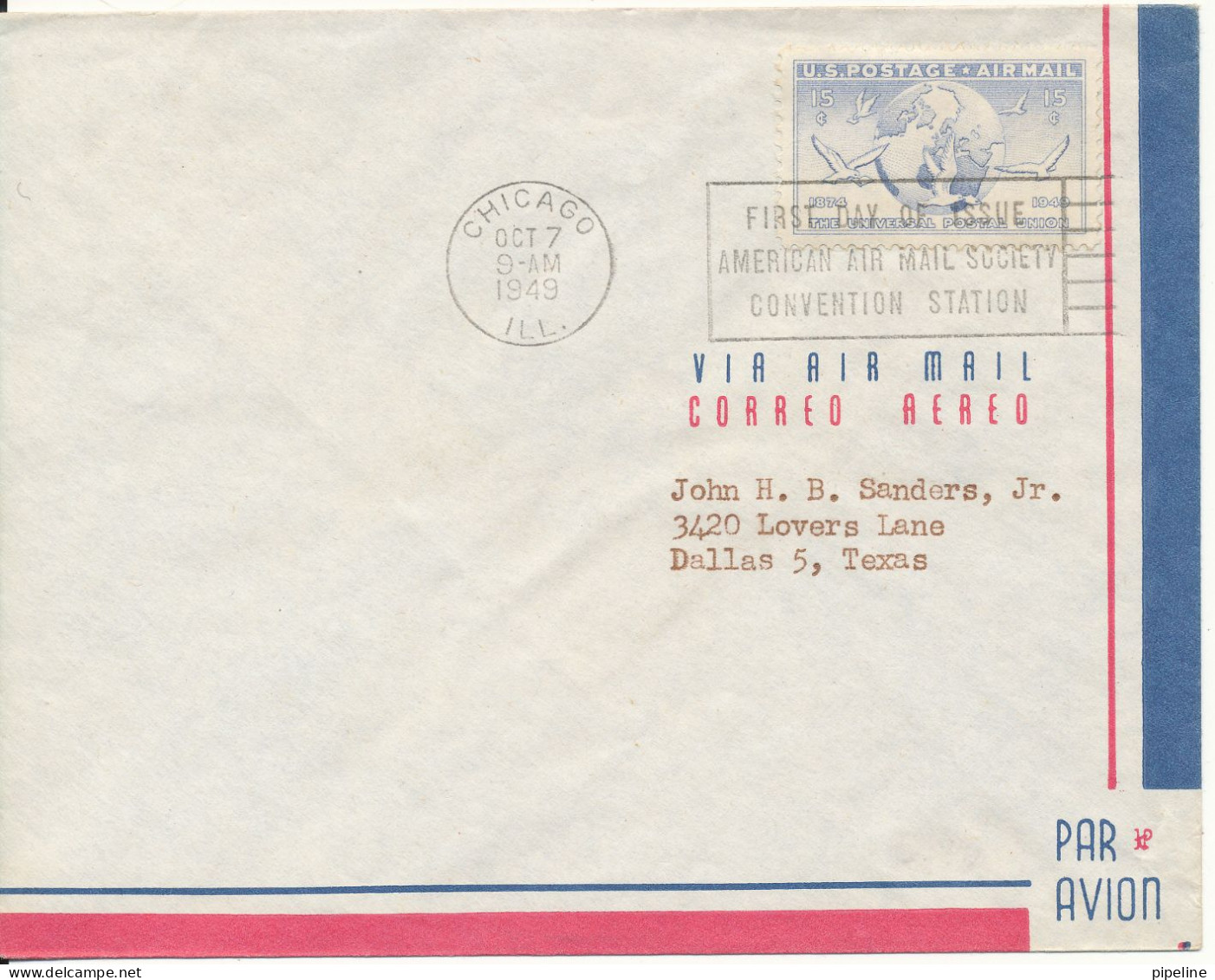 USA FDC UPU 75th Anniversary 7-10-1949 - 1941-1950