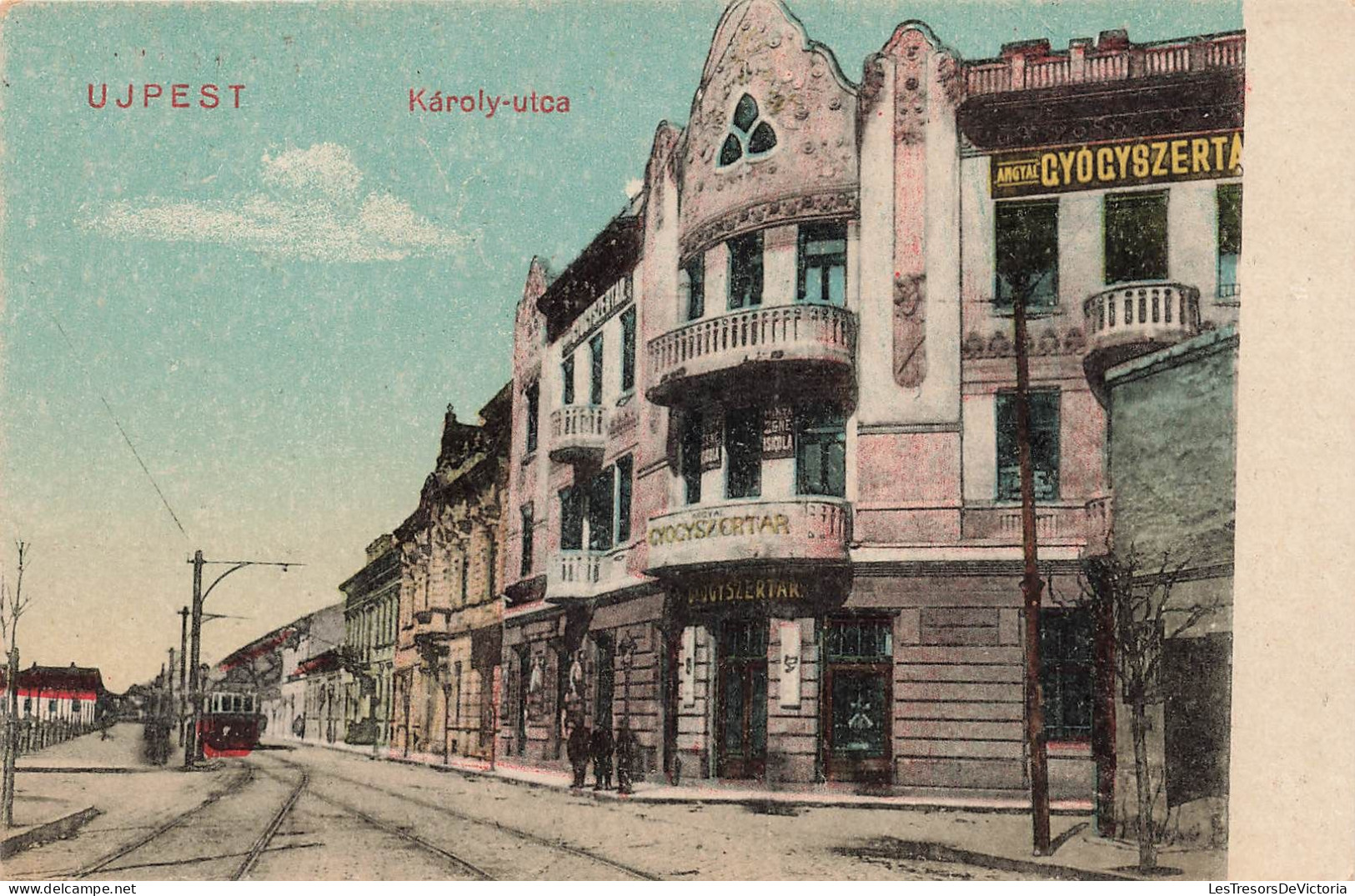 Hongrie - Ujprest - Karoly Utca - Colorisé - Tram - Carte Postale Ancienne - Hongrie