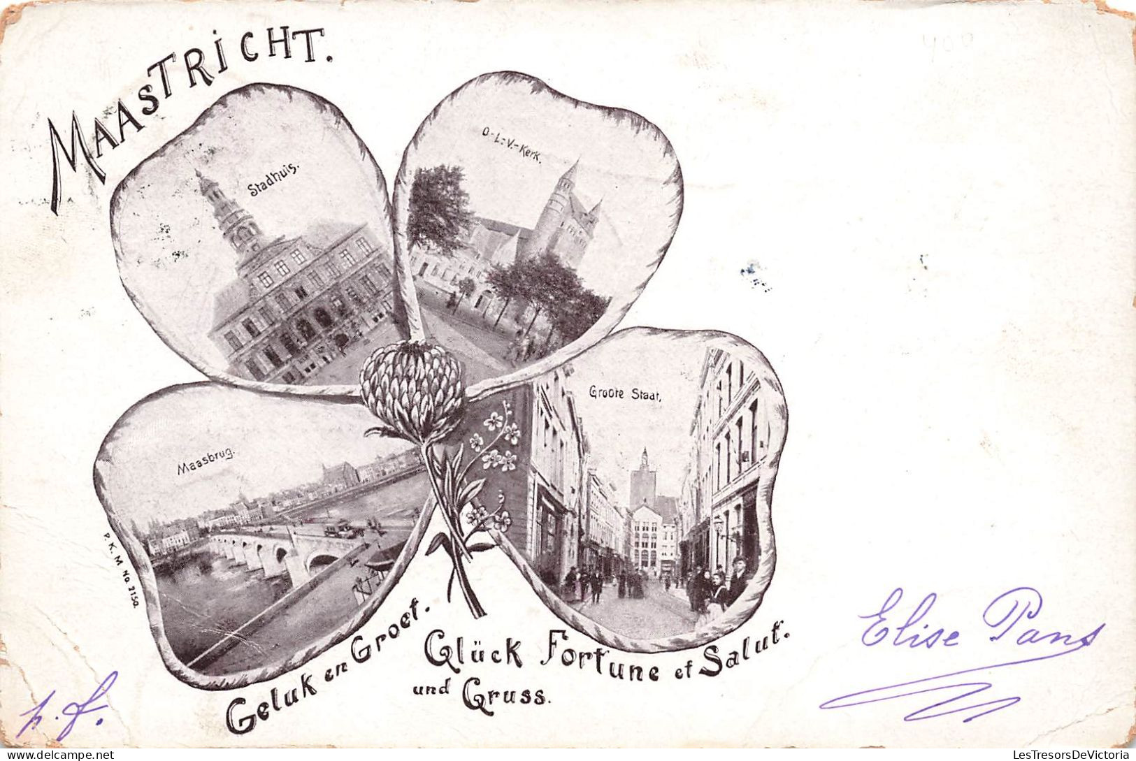 Pays Bas - Maastricht - Multivue - Trèfle - Geluk En Groet - Carte Postale Ancienne - Maastricht