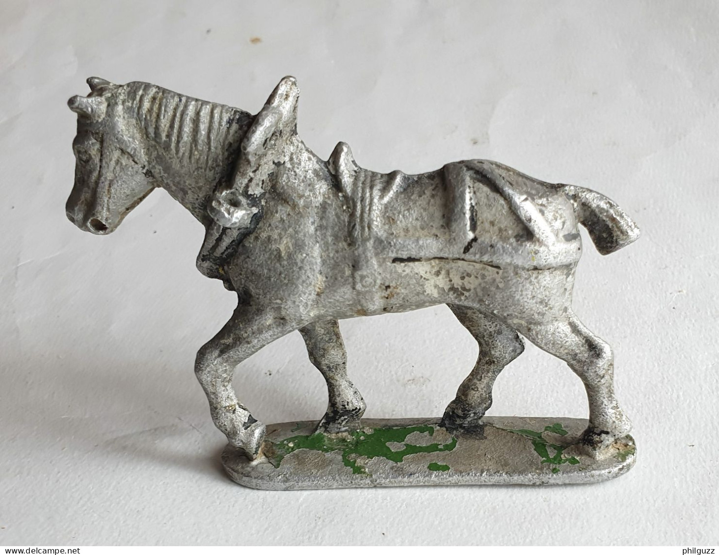 QUIRALU - FERME - ALUMINIUM - ANNEE 50 FIGURINE CHEVAL DE TRAIT - Quiralu