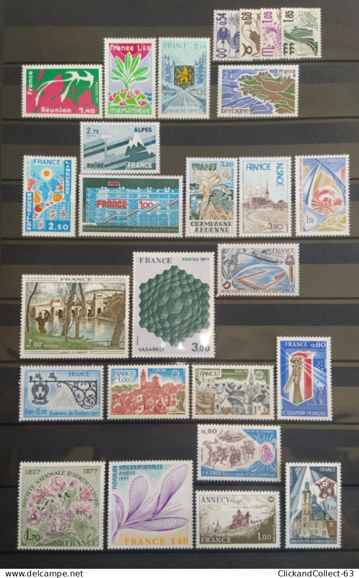 48 Timbres N° 1914/1961 + N° 146/149 Préoblitérés Année Complète 1977 Neuf** - 1970-1979