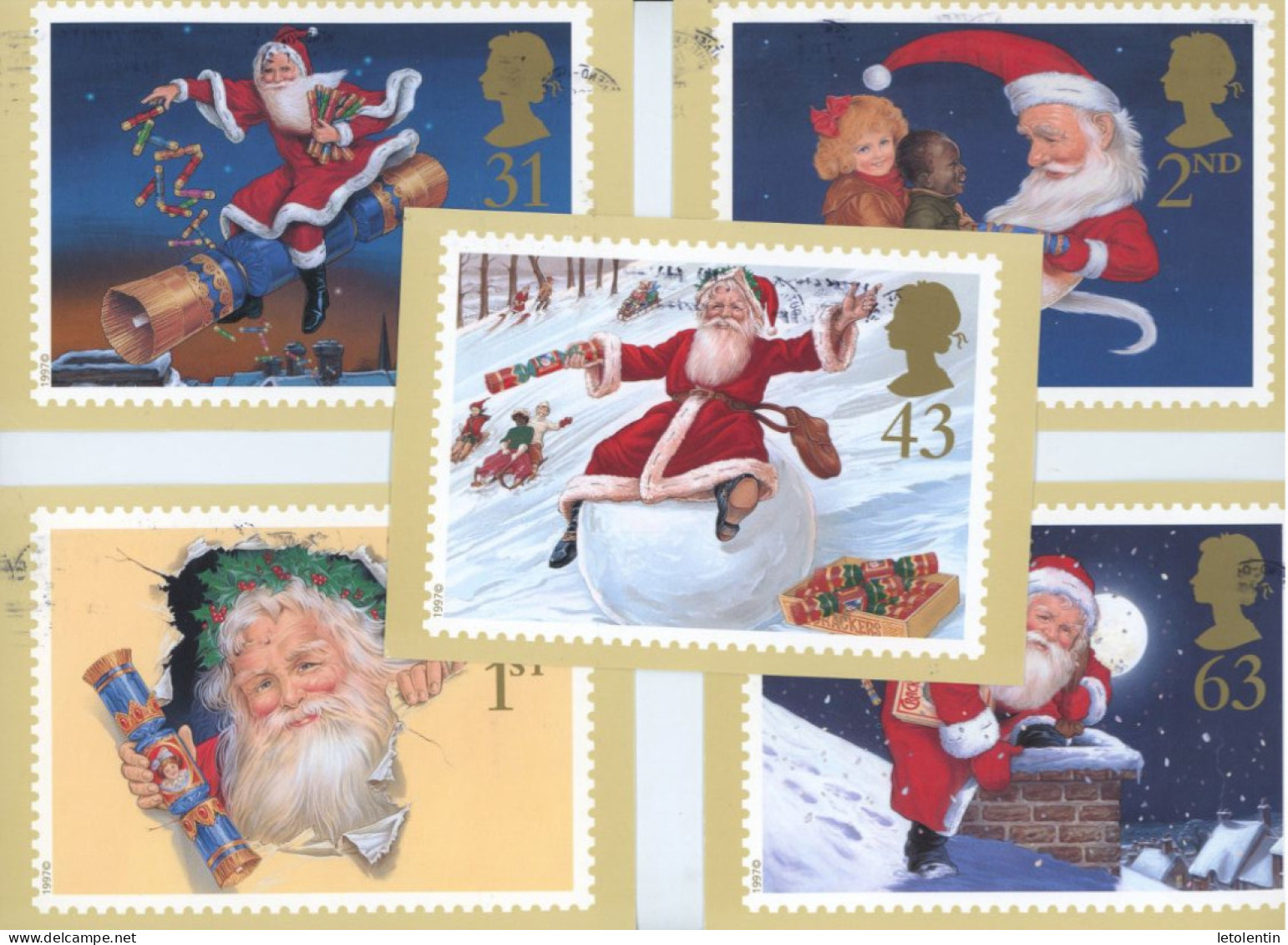 GRANDE BRETAGNE - NOEL - CARTE MAXIMUM - N° Yvert 2002/2006 - Cartes-Maximum (CM)