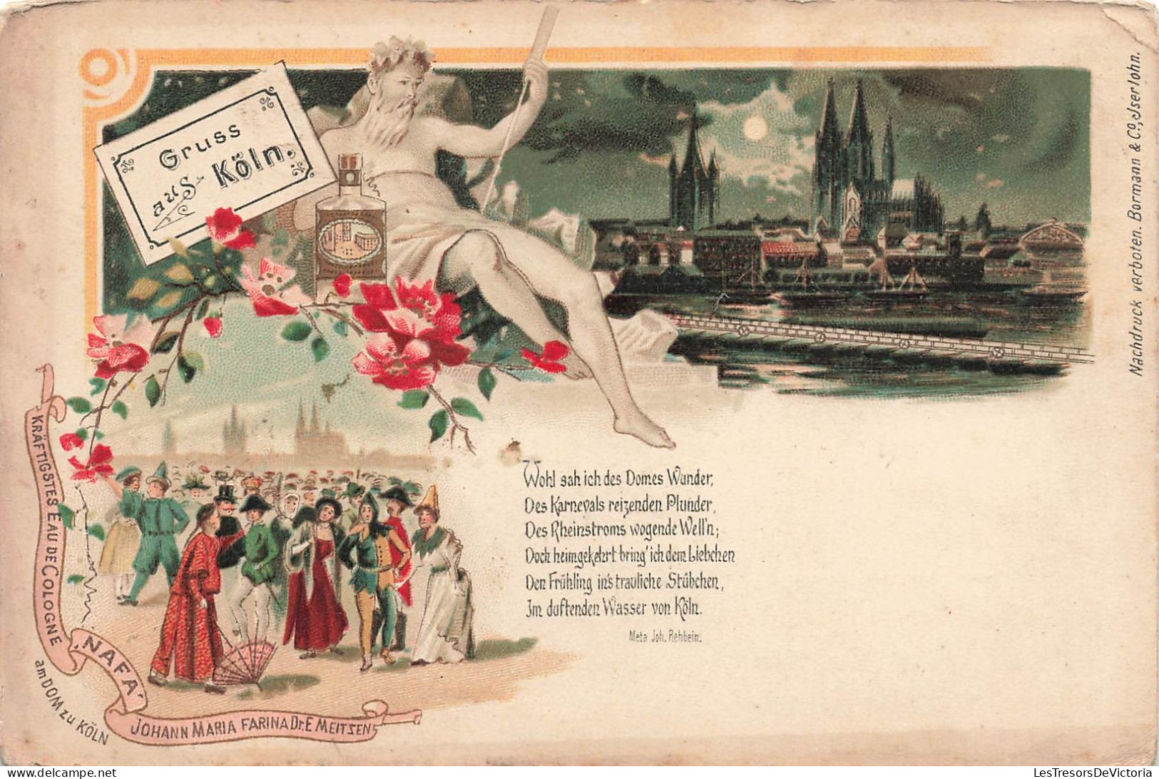 Allemagne - Gruss Aus Koln - Publicité Nafa Eau De Cologne - Nachtdruck Verboten Bormann & Co - Carte Postale Ancienne - Koeln