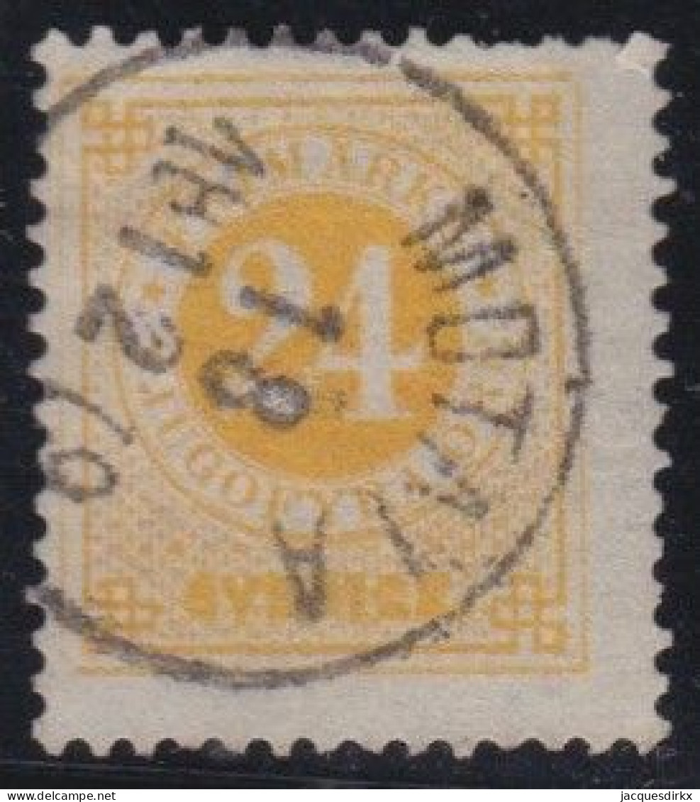 Zweden      .    Y&T    .    22-A  .  Perf.  13          .    O   .     Cancelled    .   Hinged - Used Stamps