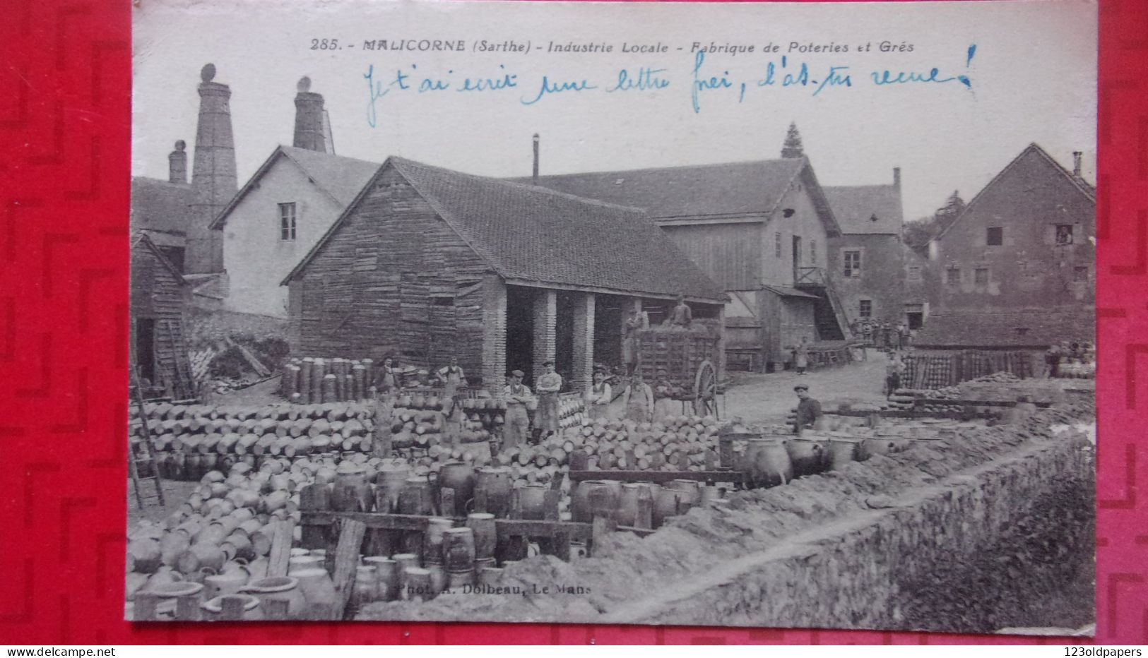 72 MALICORNE INDUSTRIE LOCALE FABRIQUE DE POTERIES ET GRES 285 1922 - Malicorne Sur Sarthe