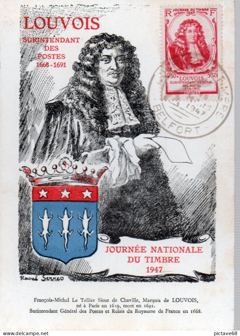 FRANCE / CARTE FDC JOURNEE DU TIMBRE 1947 N° 779 - ....-1949