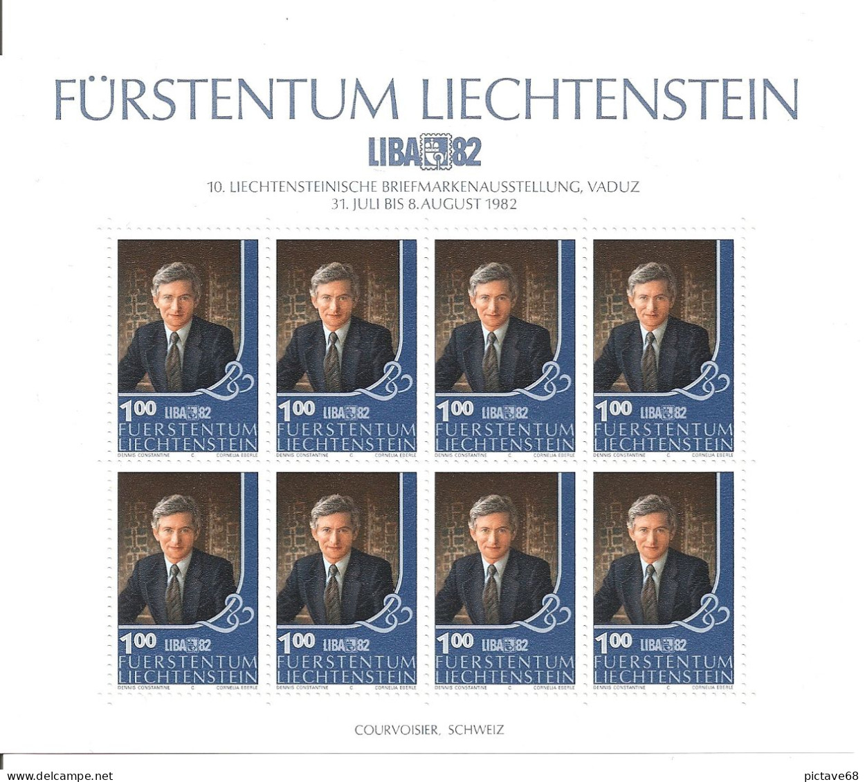 LIECHTENSTEIN /PRINCE ET PRINCESSE N° YVERT 738 Et 739 N° MICHEL 797 Et 798 EN PETITES FEUILLES DE 8 TIMBRES - Blocs & Feuillets