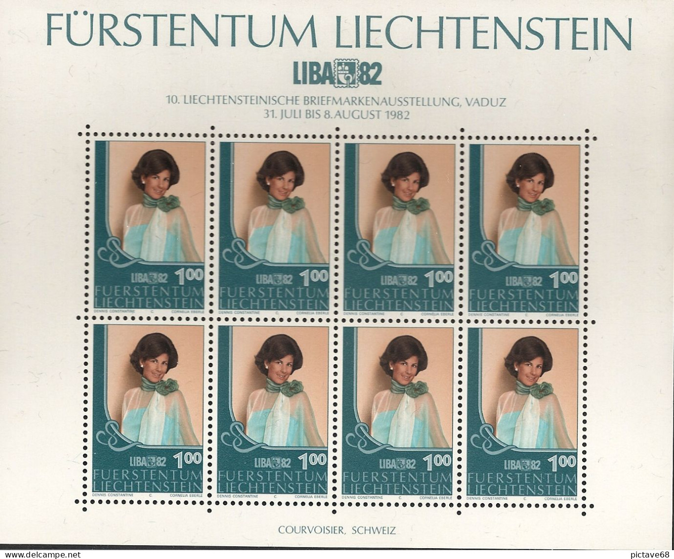 LIECHTENSTEIN /PRINCE ET PRINCESSE N° YVERT 738 Et 739 N° MICHEL 797 Et 798 EN PETITES FEUILLES DE 8 TIMBRES - Blocks & Kleinbögen