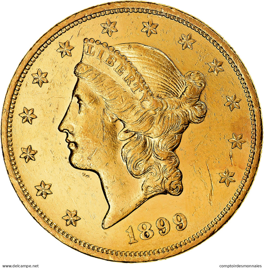 Monnaie, États-Unis, Liberty Head, $20, Double Eagle, 1899, U.S. Mint - 20$ - Double Eagle - 1877-1901: Coronet Head