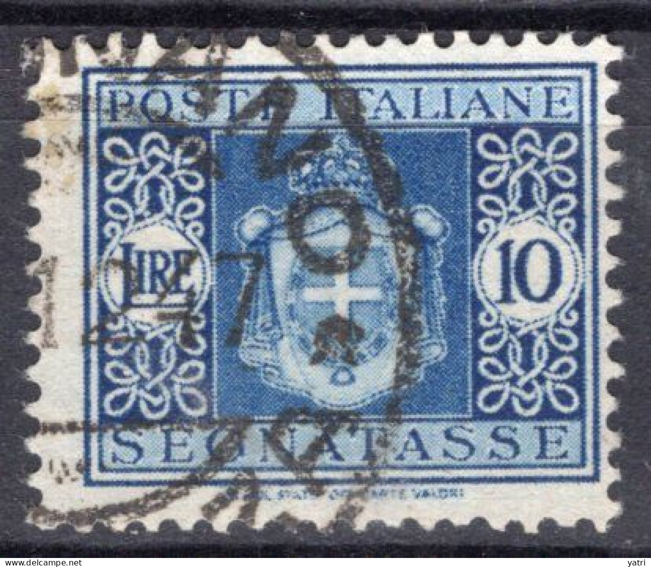 Luogotenenza (1945) - Segnatasse 10 Lire, Filigrana Ruota Ø - Postage Due