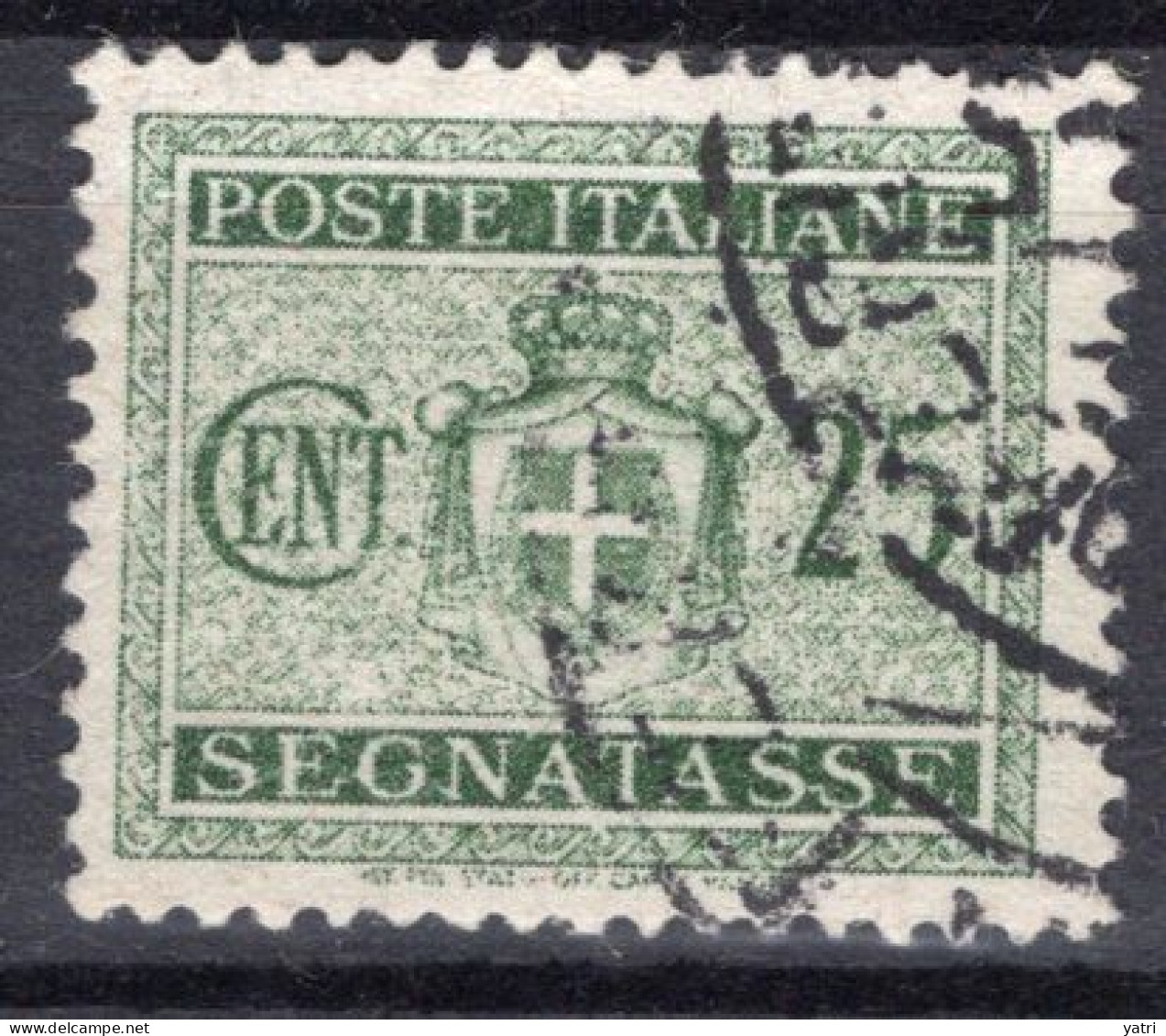 Luogotenenza (1945) - Segnatasse 25 Centesimi, Filigrana Ruota Ø - Postage Due