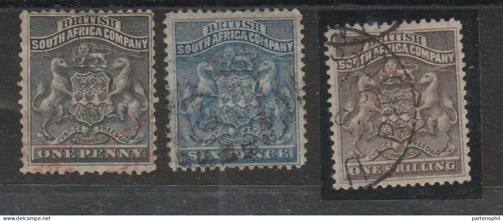 1890/91 - British South Africa Set N.1/3 Us. - Afrique Orientale Britannique