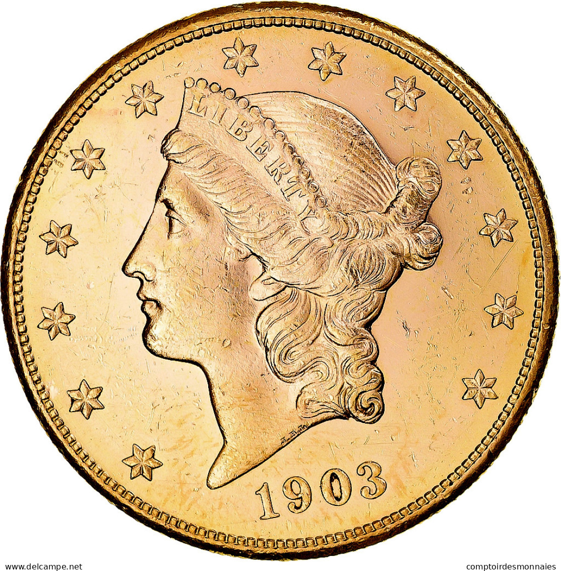 Monnaie, États-Unis, Liberty Head, $20, Double Eagle, 1903, U.S. Mint, San - 20$ - Double Eagles - 1877-1901: Coronet Head (Tête Couronnée)