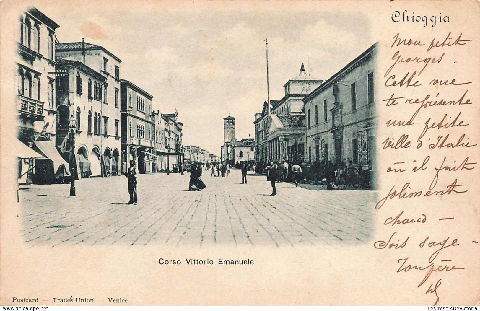 Italie - Chioggia - Corso Vittorio Emanuele - Animé - Oblitéré 1900 - Carte Postale Ancienne - Venezia (Venice)