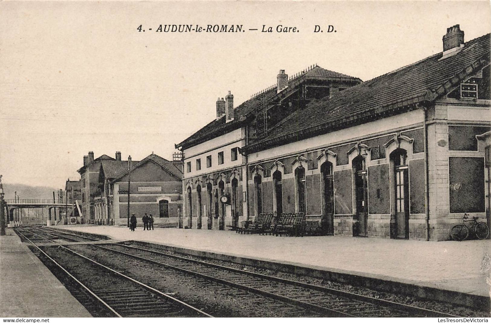 France - Audun Le Roman - La Gare - Animé - Daniel Delboy - Carte Postale Ancienne - Briey