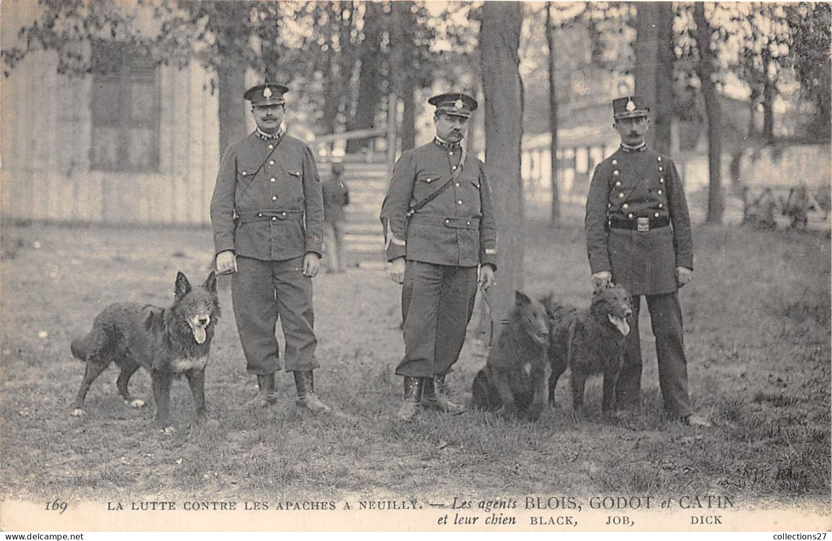 92-NEUILLY- LA LUTTE CONTRE LES APACHES - LES AGENTS BLOIS, GODOT , ET CATIN ET LEUR CHIEN BLACK, JOB, DICK - Neuilly Sur Seine