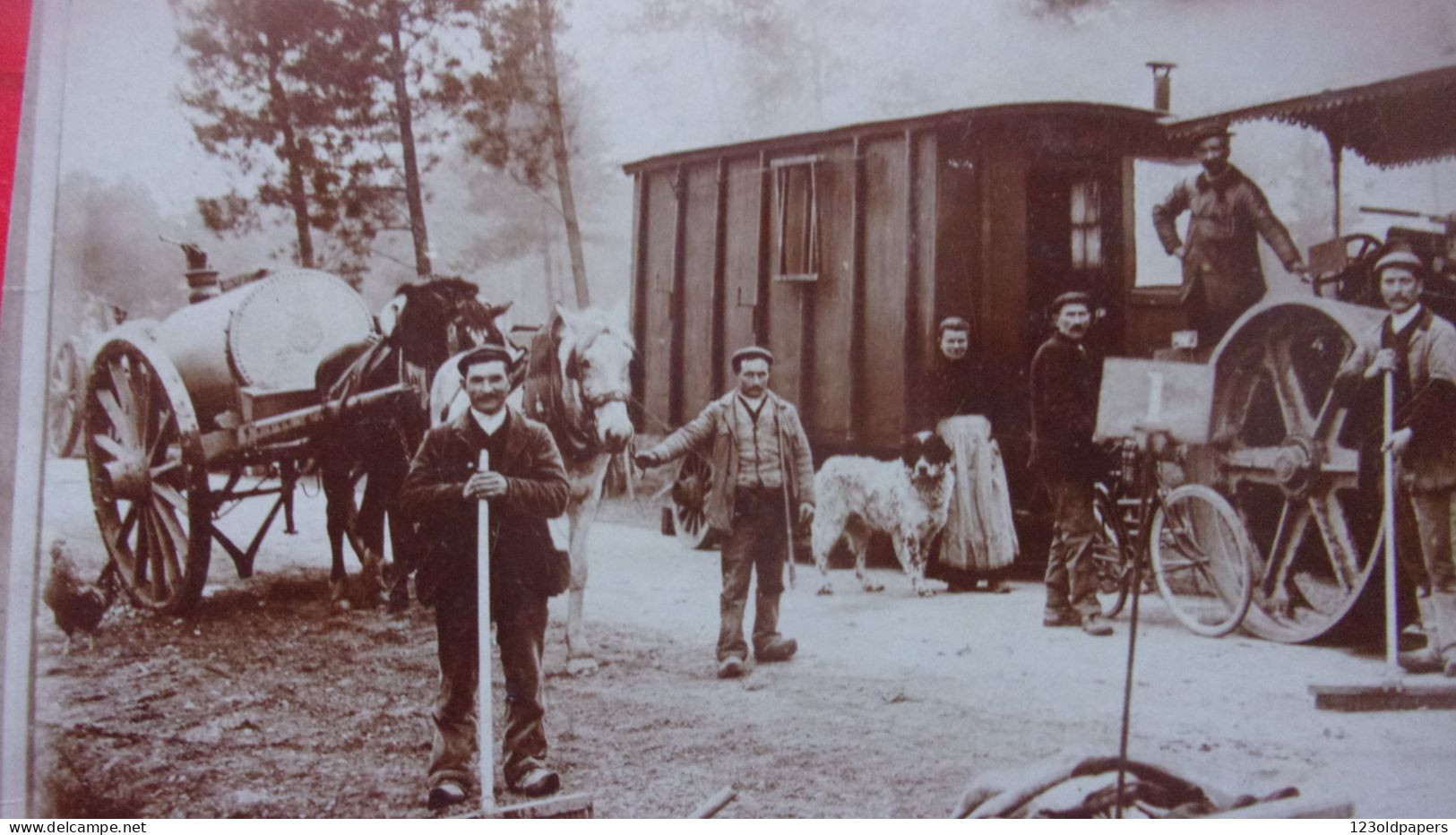 BELLE CARTE PHOTO A SITUE 41 ?  ROULEAU A VAPEUR ROULOTTE CONFECTION ROUTE CHEVAUX CITERNE OUVRIERS VOIRIE - Autres & Non Classés