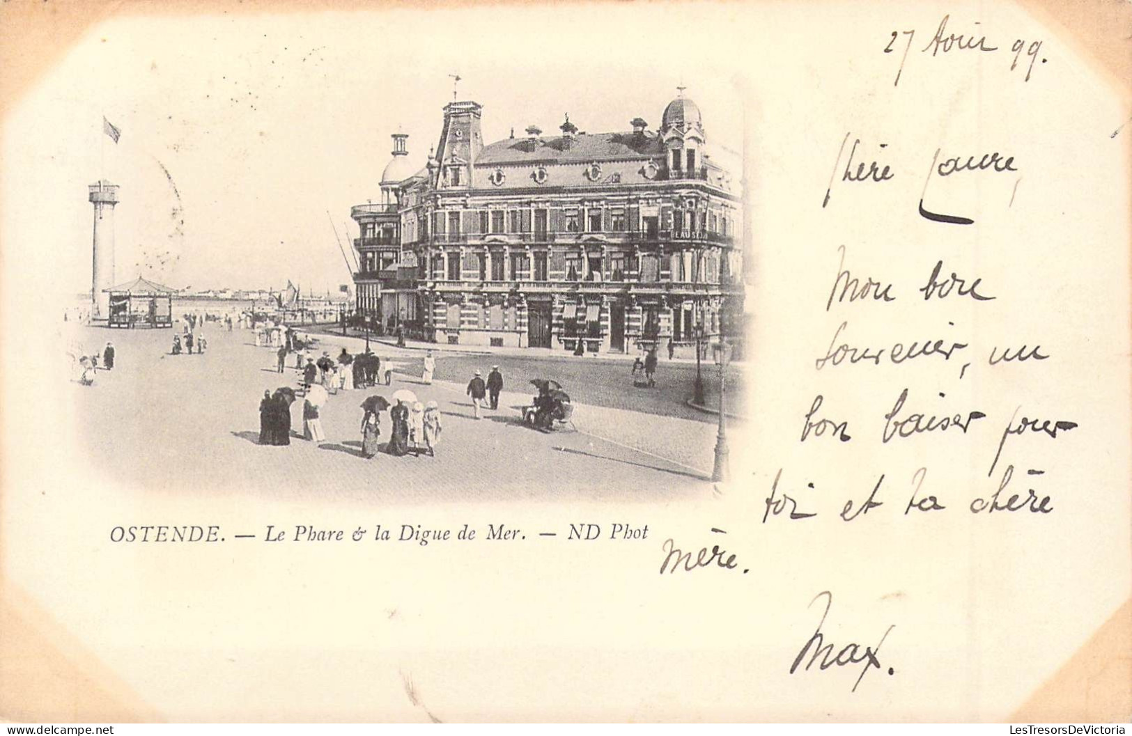 BELGIQUE - OSTENDE - Le Phare & La Digue De Mer - Carte Postale Ancienne - Oostende