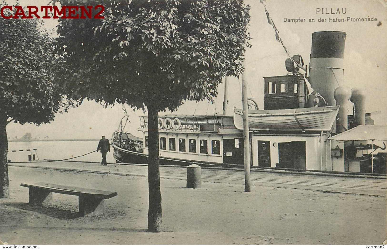 PILLAU DAMPFER AN DER HAFEN-PROMENADE DEUTSCHLAND  - Ohne Zuordnung