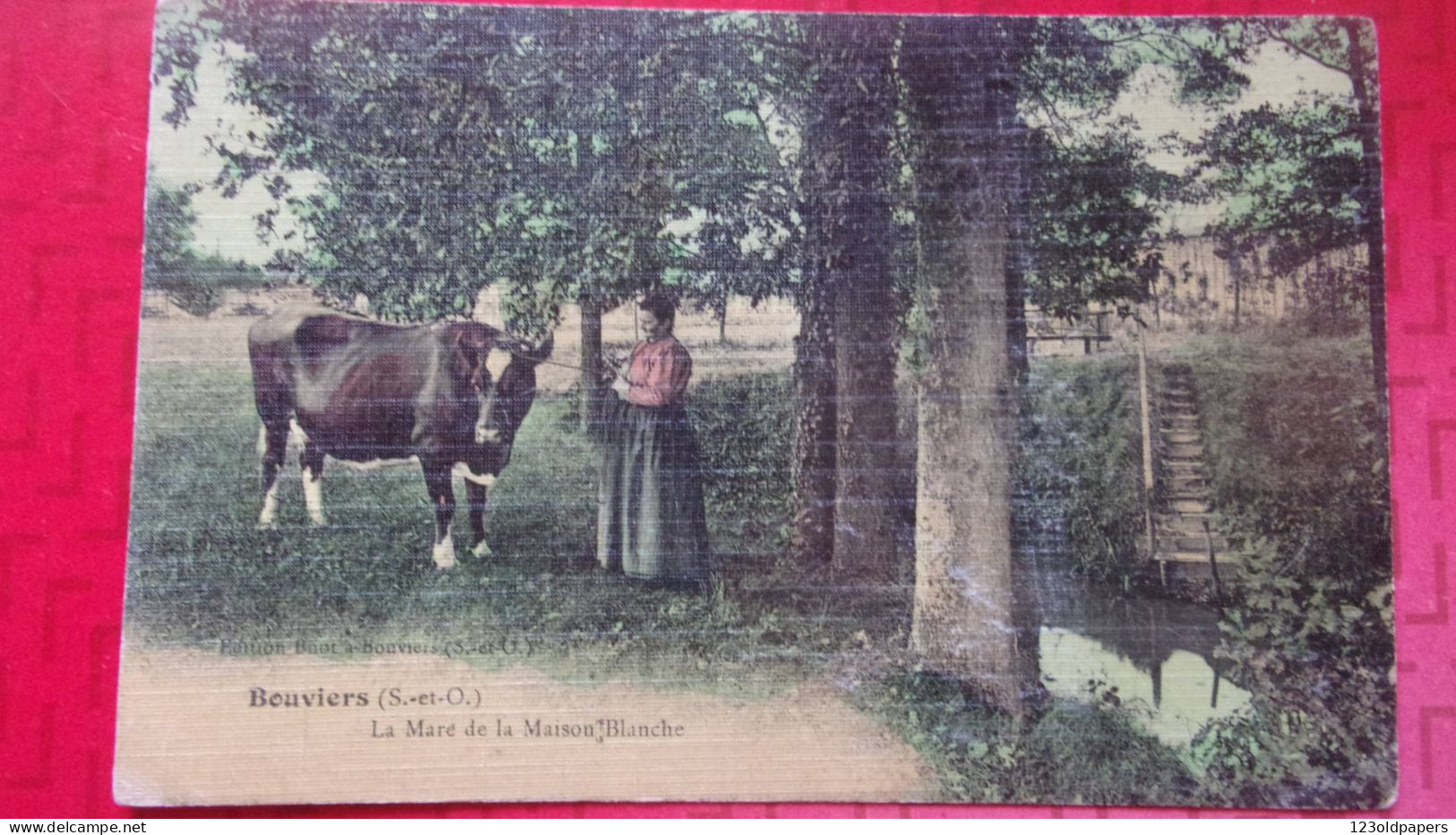 78-CPA GUYANCOURT - LA MARE DE LA MAISON BLANCHE - BOUVIERS TOILEE COULEUR  VOYAGEE 1915 - Guyancourt