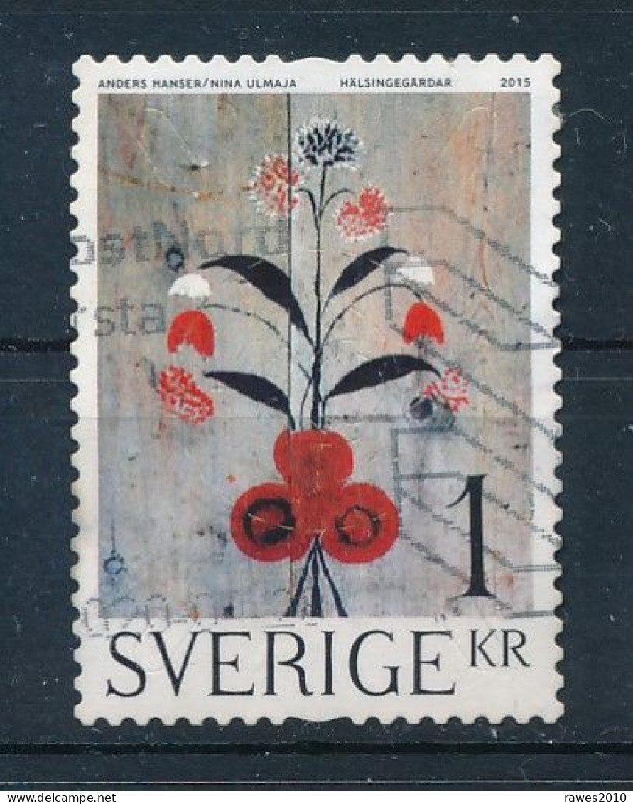 Schweden 2015 1 Kr. Gest. Blumen - Oblitérés