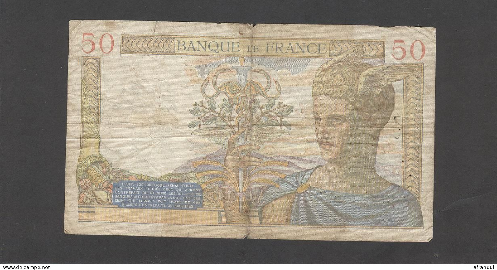 Themes Div-ref TT296- Billets -billet Banque De France - Cinquante Francs - 50 Francs -1939- - Sonstige & Ohne Zuordnung