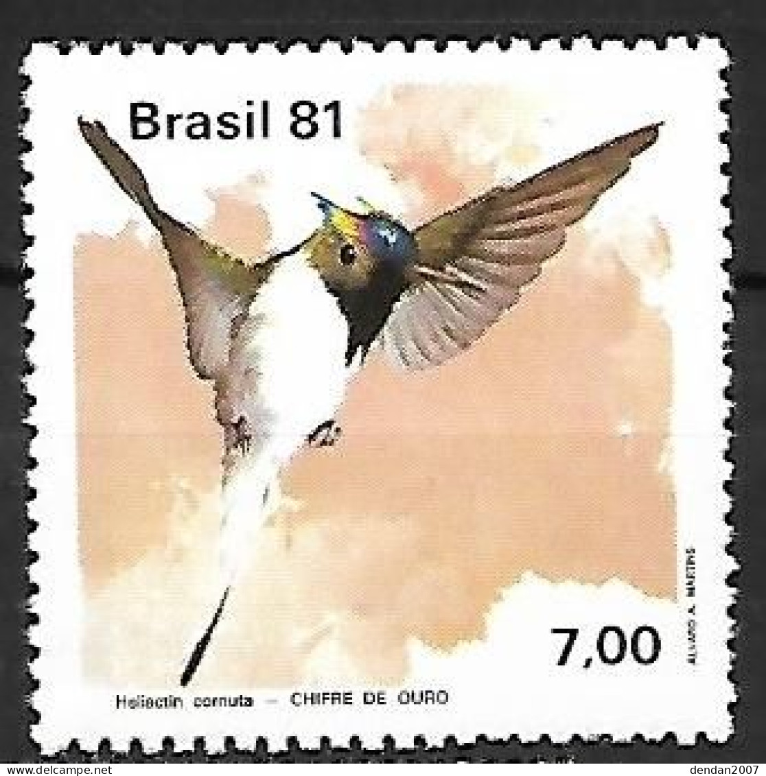 Brazil - MNH ** 1981 :  Horned Sungem  -  Heliactin Bilophus - Kolibries