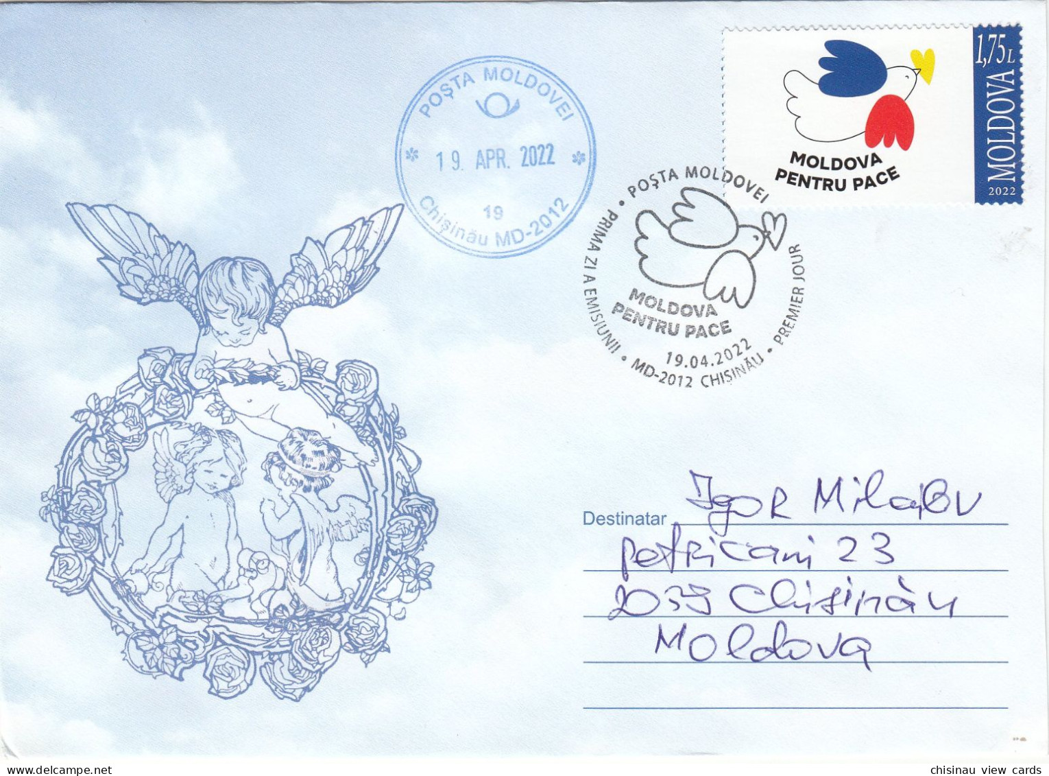 MOLDOVA 2022.MOLDOVA FOR PEACE.FDC.Private Sent By Post - Missions