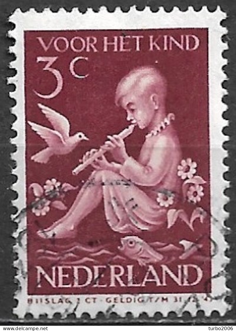 Plaafout Wit Stipje Boven De Kruin (zegel 46) In 1938 Kinderzegels 3 + 2 Ct Wijnrood NVPH 314 PM 10 - Variétés Et Curiosités