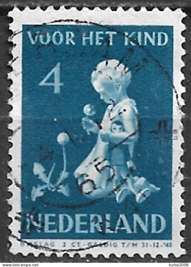 Plaatfout Wit Vlekje Voor Het Bloemblad Linksonder (zegel 86) In 1940 Kinderzegels 4 + 3 Ct Blauw NVPH 376 PM 3 - Variétés Et Curiosités