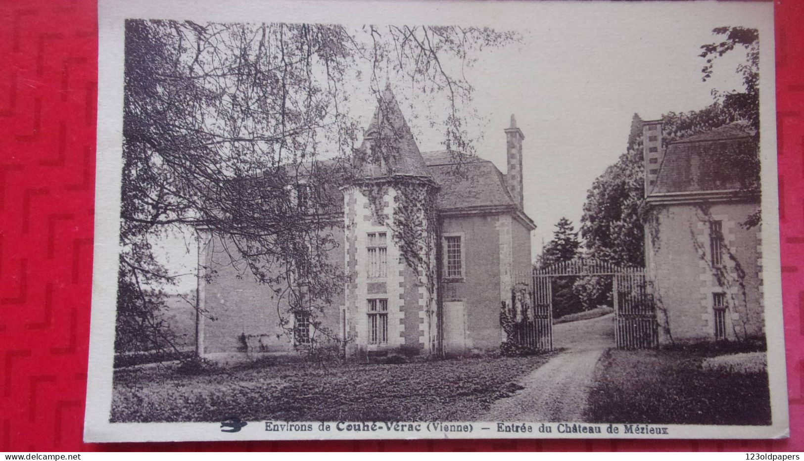 ENVIRONS COUHE VERAC  ENTREE DU CHATEAU DE MEZIEUX 1935 - Couhe