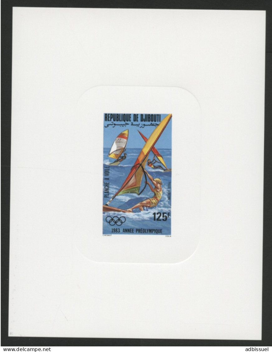 DJIBOUTI Epreuve De Luxe De La Poste Aérienne Sur Papier Glacé N° 182 Planche à Voile (1983) Année Préolympique - Ete 1984: Los Angeles