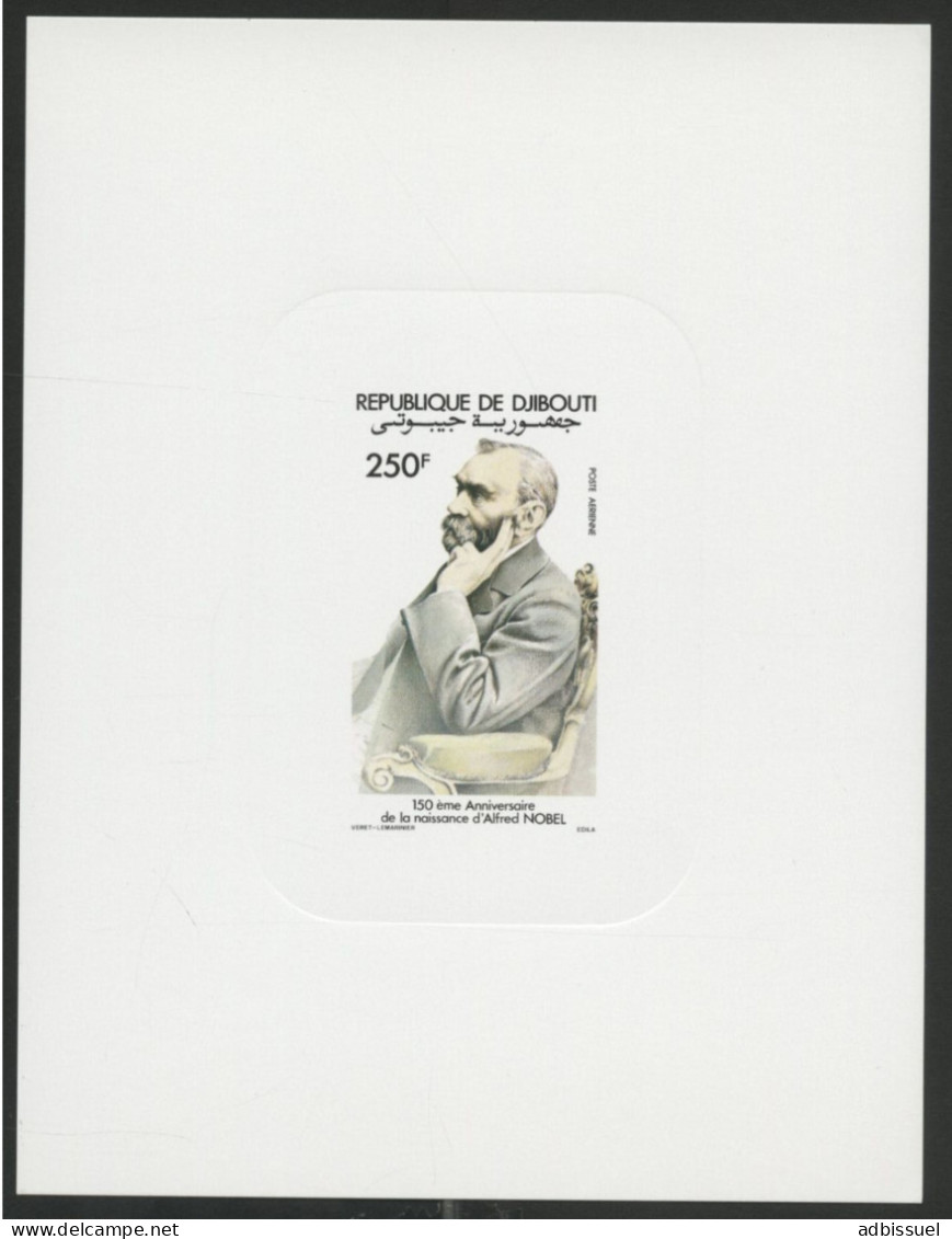 DJIBOUTI Epreuve De Luxe Sur Papier Glacé De La Poste Aérienne N° 187 Alfred NOBEL. TB - Prix Nobel