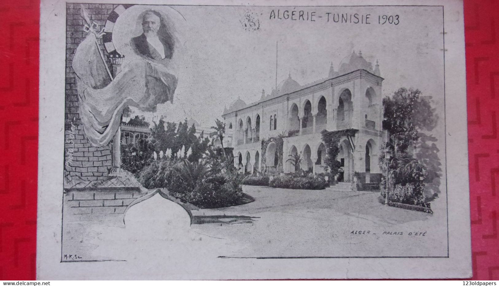 ALGERIE TUNISIE 1903 ALGER PALAIS D ETE PUB JEAN CARCONE - Algiers