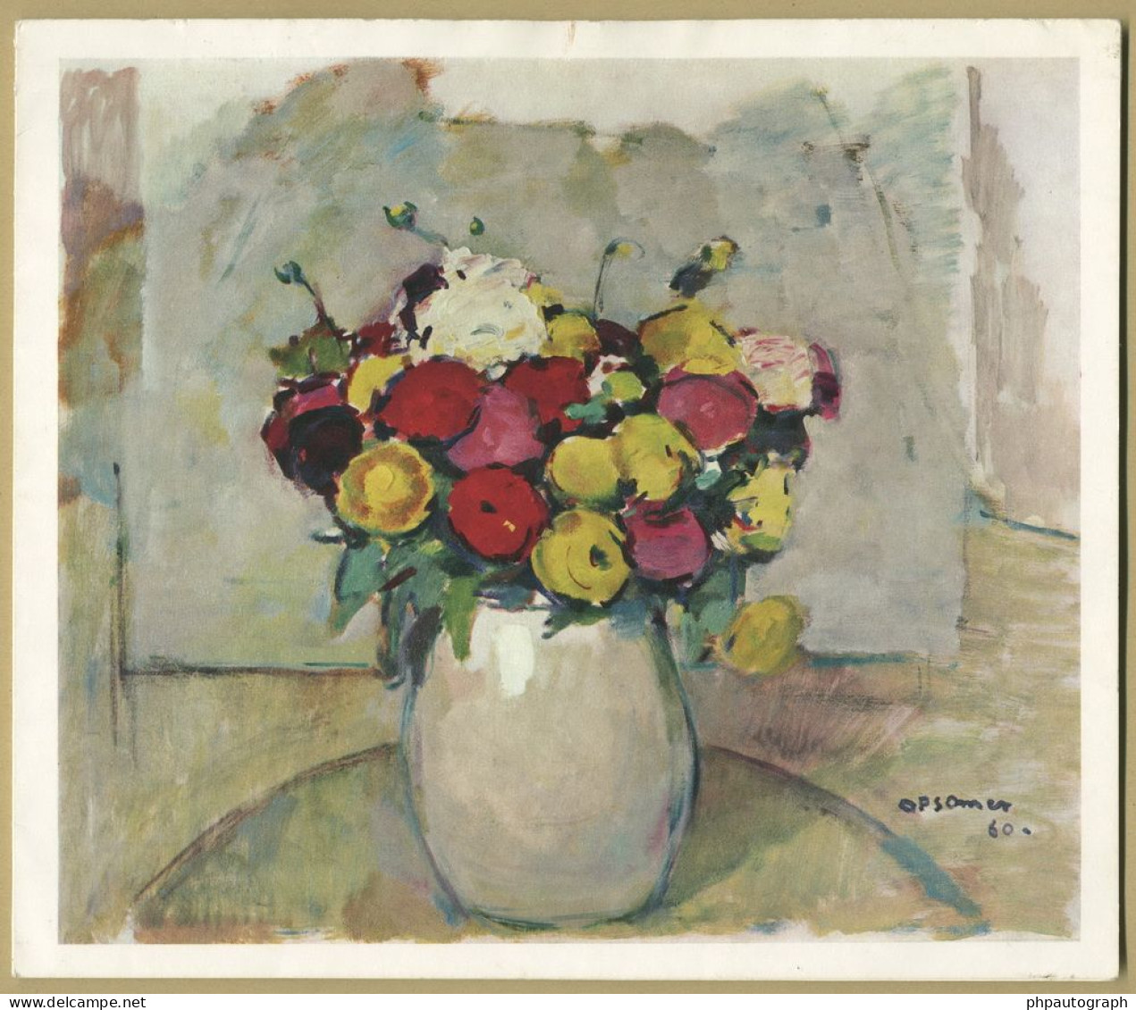 Isidore Opsomer (1878-1967) - Peintre Belge Flamand - Rare Carte De Voeux Signée - Pittori E Scultori