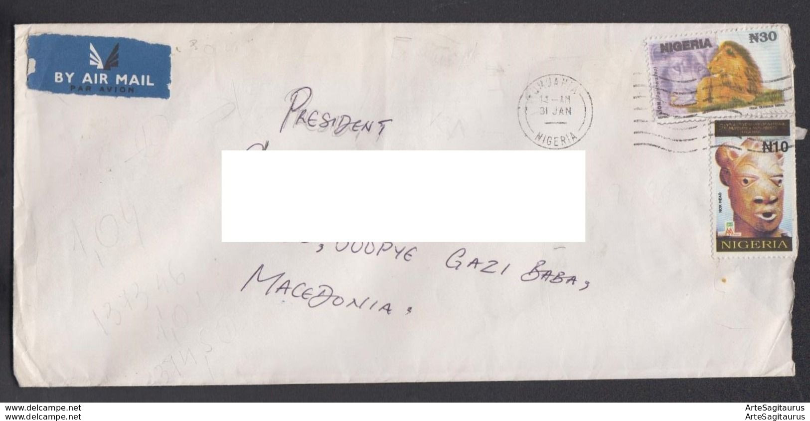 SRI LANKA, COVER / LIONS, AIR MAIL, REPUBLIC OF MACEDONIA  (006) - Gambie