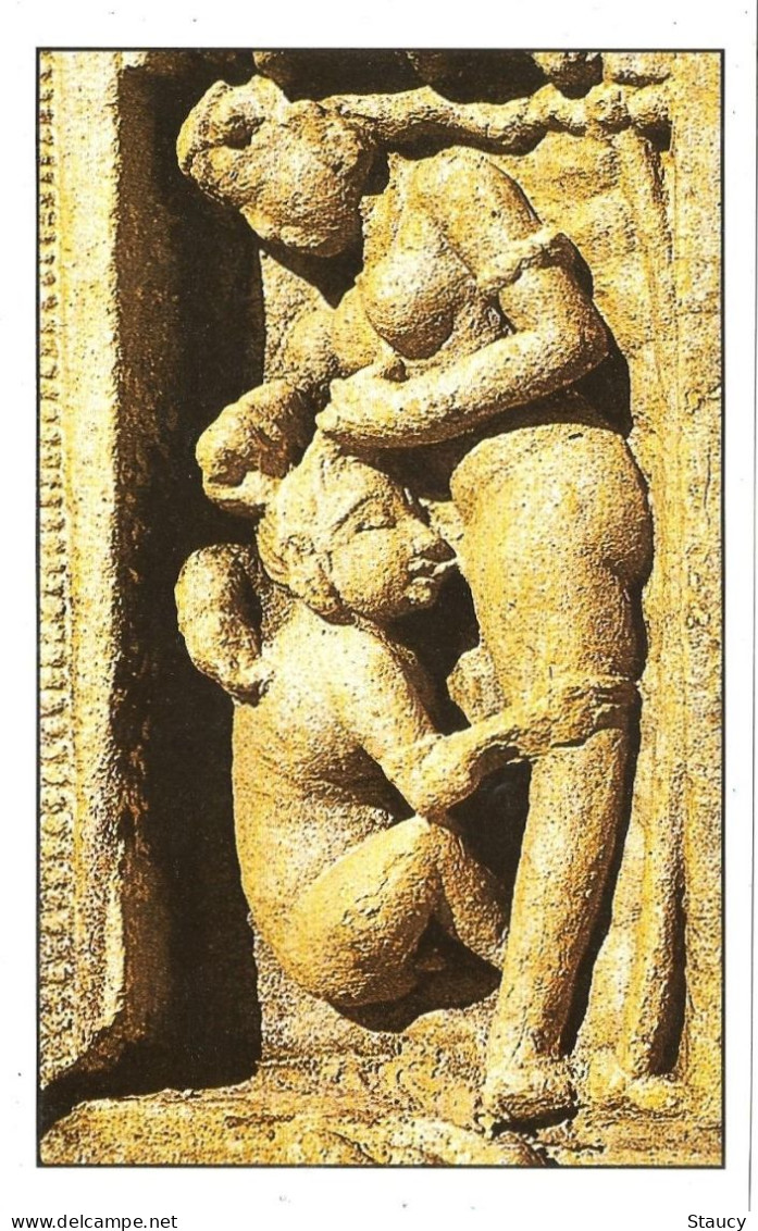 India Khajuraho Temples MONUMENTS - A FIGURE From Laxman TEMPLE 925-250 A.D Picture Post CARD New As Per Scan - Ethnics